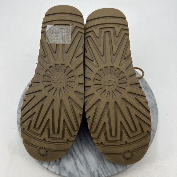 UGG Neumel Chukka Boots Mens 13 Chestnut Suede Wool Lined Lace Up Winter Shoe - Picture 7 of 12